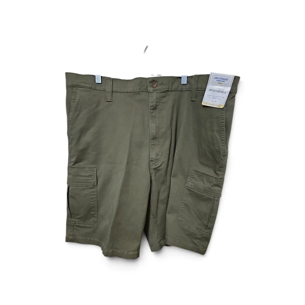 Signature by Levi Strauss Gold Label Mens Cargo Shorts Olive Green 42 Flex 0372